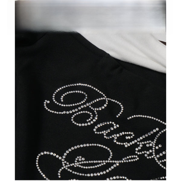 Embroidered Off-Shoulder Ribbon Shirt