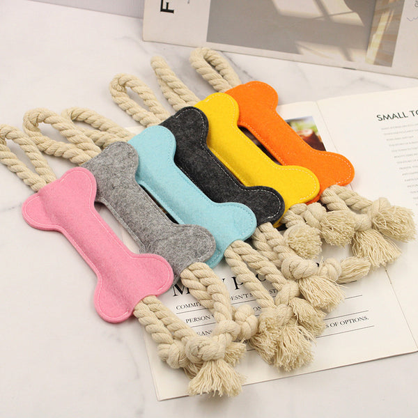 Felt dog bone-shaped toy