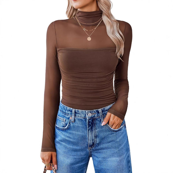 Round-Neck Sheer Top