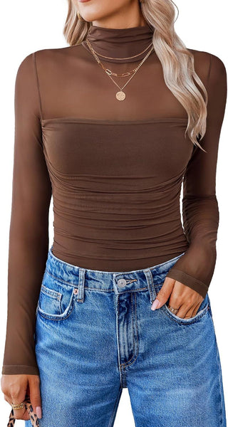 Round-Neck Sheer Top