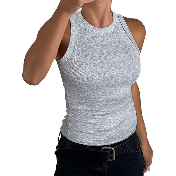 Crewneck Sleeveless Tank Tops