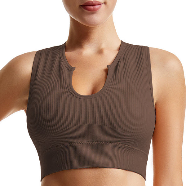 Womens Shockproof Sports Bra Push Up Yoga Vest