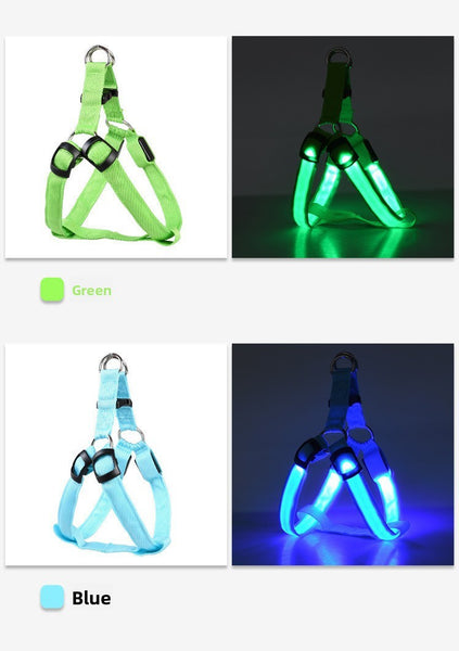 LED Illuminated Dog Harness with Adjustable Strap