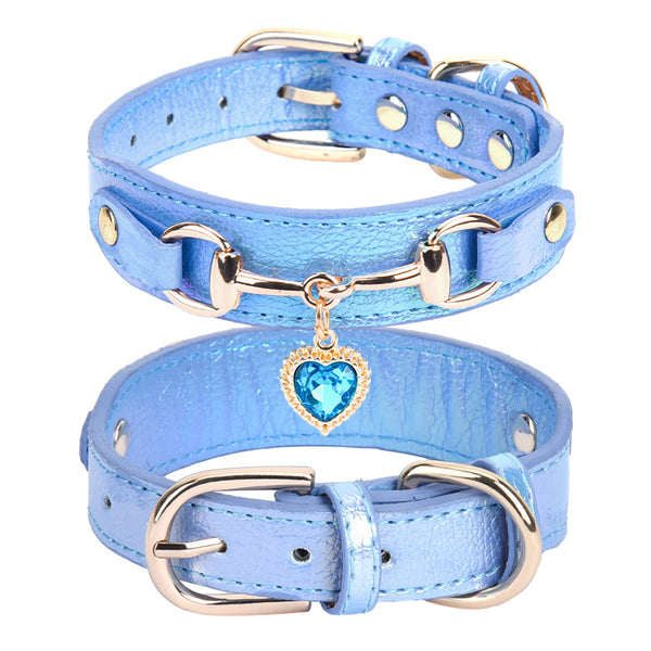 Rhinestone Pet Collar with Heart Charm