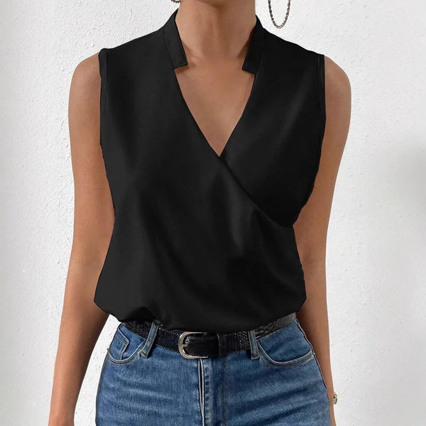Casual V-Neck Sleeveless Blouse