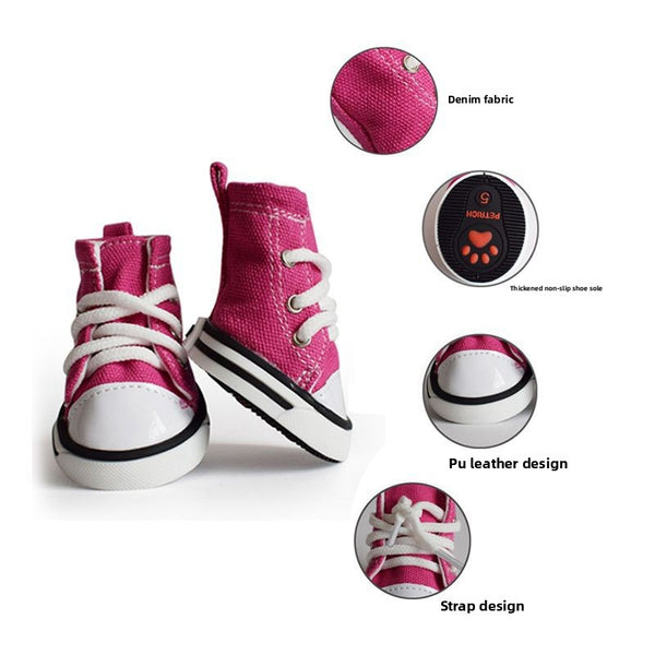 Denim Pet Dog Shoes Anti Slip Comfortable