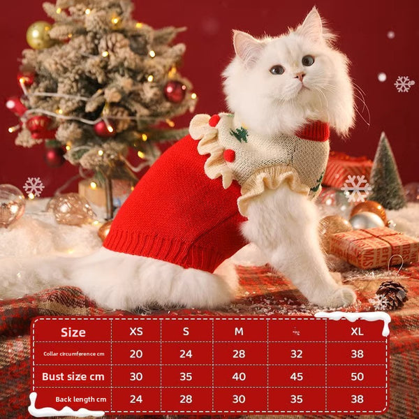 Christmas-Themed  Cat Sweater