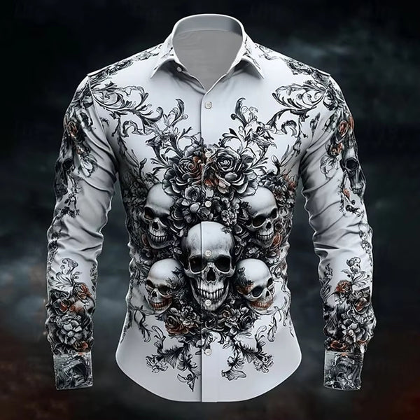 Gothic Print Casual Shirts