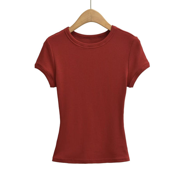 Round-Neck Hemmed Shirts