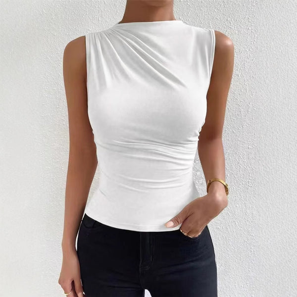 Pleated Sleeveless Top