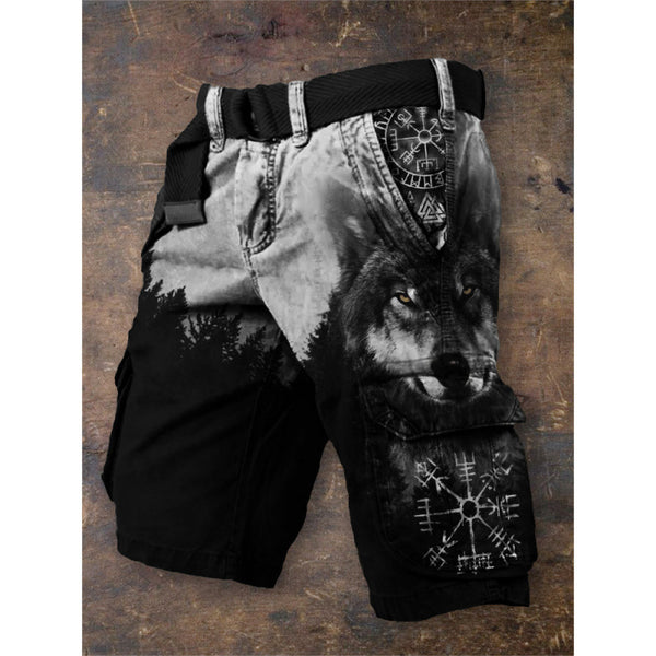 Grahic Printed Cargo Shorts