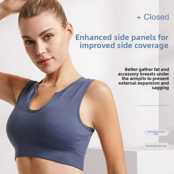 Womens Shockproof Sports Bra Push Up Yoga Vest