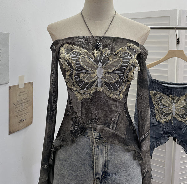 Intricate Butterfly Design Shirt