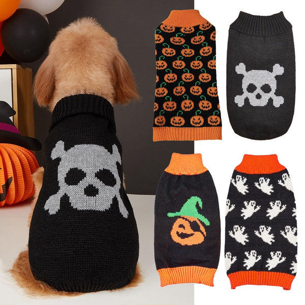 Halloween Pumpkin Knitted Sweater for Dogs