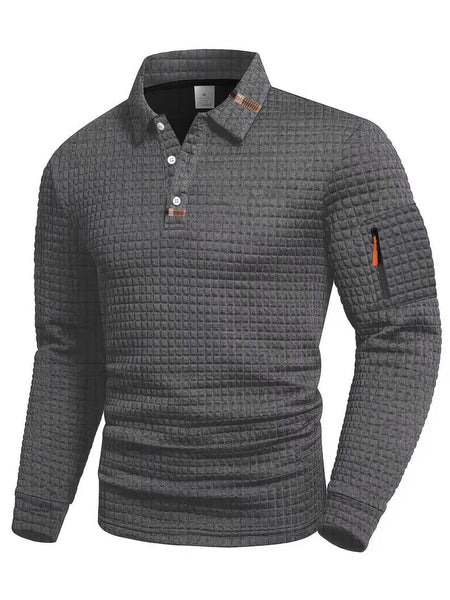 Checkerboard Long Sleeve Polo Shirts