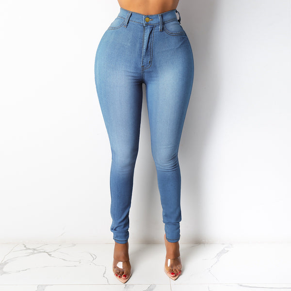 High Waist Body-Hugging Jeans