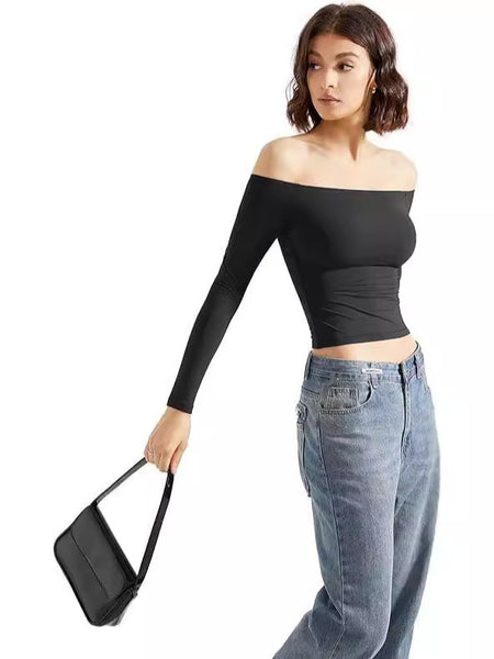 Long Sleeve Off-Shoulder T-shirt