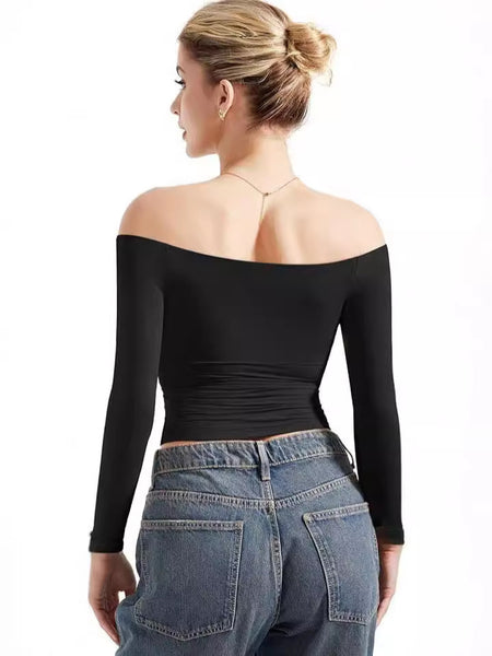 Long Sleeve Off-Shoulder T-shirt