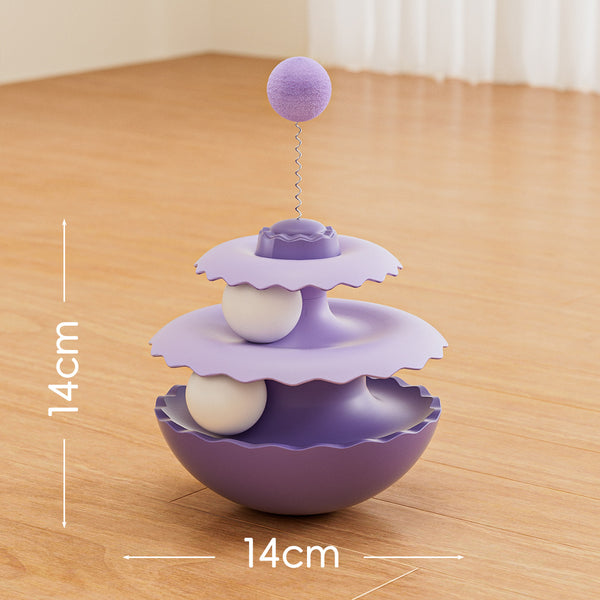Three-layer Turntable Cat Toy with Balls