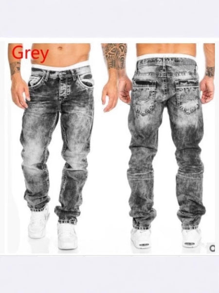 Mens Casual Straight Leg Denim Pants