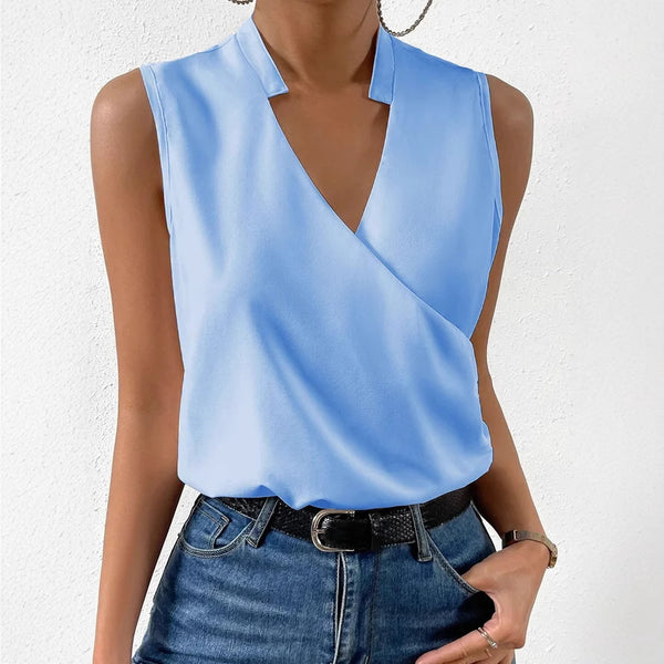 Casual V-Neck Sleeveless Blouse