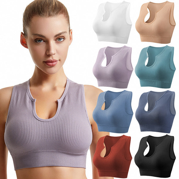 Womens Shockproof Sports Bra Push Up Yoga Vest