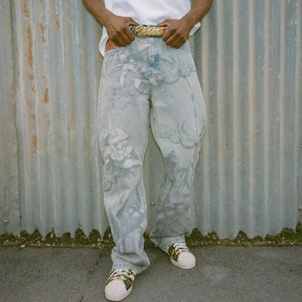 Cotton Denim Pants