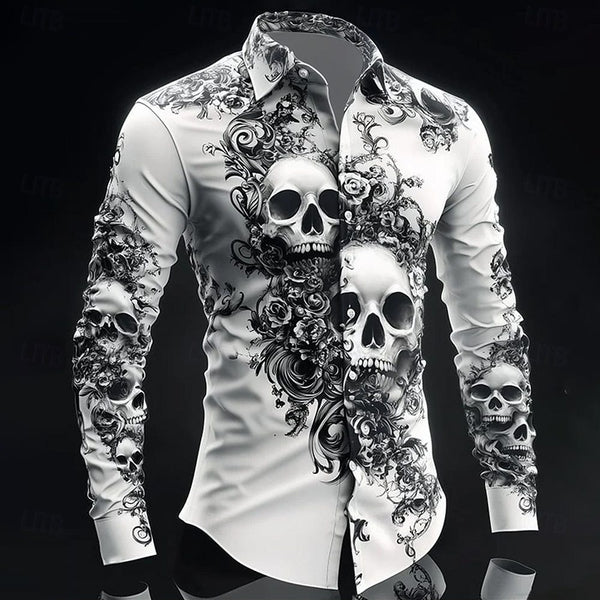 Gothic Print Casual Shirts