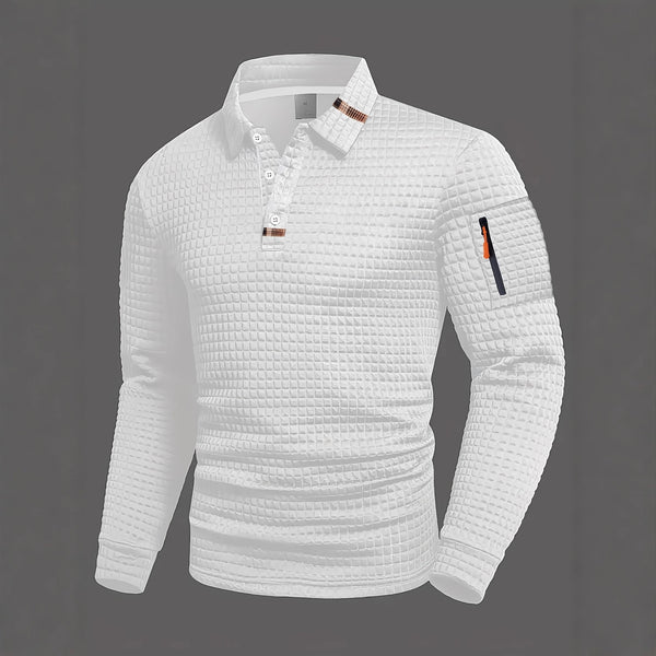 Checkerboard Long Sleeve Polo Shirts
