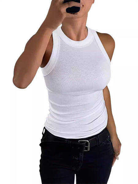 Crewneck Sleeveless Tank Tops