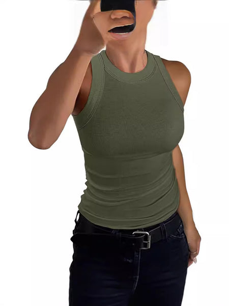 Crewneck Sleeveless Tank Tops