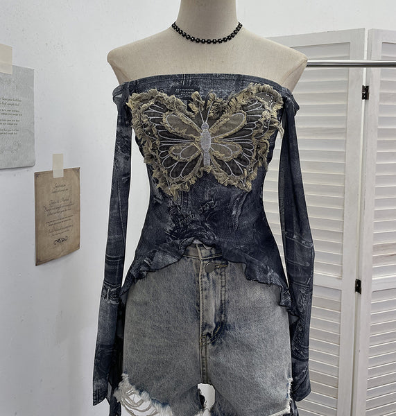 Intricate Butterfly Design Shirt